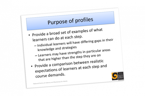 EDUCATOR MATERIAL Make Sense of Numbers Step Profiles